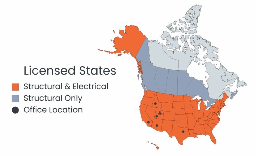 Vector Engineers Licensure Map of USA and Canada Founded in 2002, Vector Engineers is a professional services firm with offices in Utah, California, Idaho, Arizona, and Texas. Our structural engineering team has more than 500 years of combined engineering design experience, and is supported by complete in-house CAD and administrative teams. Our structural engineers are licensed in all 50 states plus Washington, D.C., Puerto Rico, and Canada (Alberta, British Columbia, Manitoba, Ontario, Nova Scotia, Saskatchewan, and Yukon).