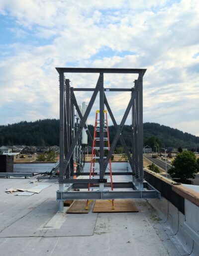 Rooftop structural framing for the Verizon Binford telecommunications site